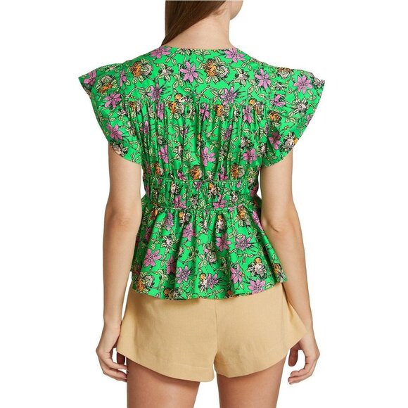 DEREK LAM 10 CROSBY Roselyn Ruffle Sleeve Top - NWT - Size 2 - Picture 3 of 6